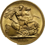 reverse of british sovereign coin